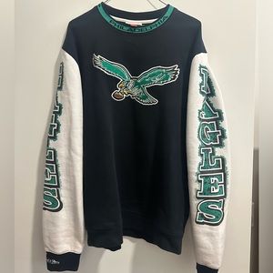 Philadelphia Eagles Mitchell and Ness Kelly Green throwback crewneck XL
